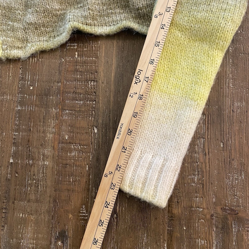 FOR LOVE & LEMONS Sweater Womens S Cropped Twist Sage & Yellow NEW - Picture 11 of 13